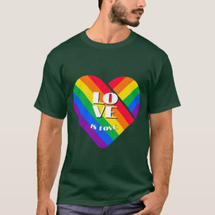 T-shirt Bouton Coeur Arc-en-ciel Pride