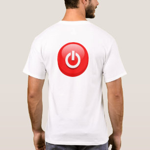 T-shirt Bouton d'alimentation rouge géant