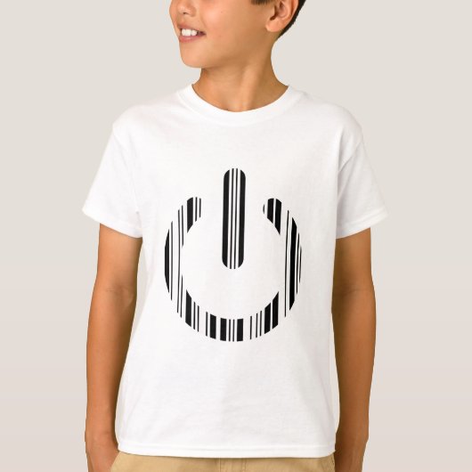 T-shirt BOUTON DE PUISSANCE CODE À BARRES Conception de mo (Devant)