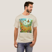 T-shirt Bouton Fleur sauvage vibre Joy Design (Devant entier)