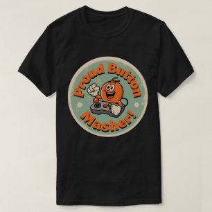 T-shirt Bouton Masher Rétro Drôle de Conception Vintage Fi