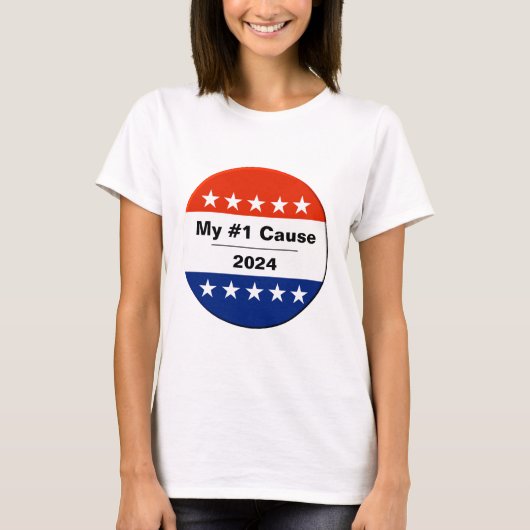 T-shirt Bouton Mon numéro d'élection 2024 (Devant)