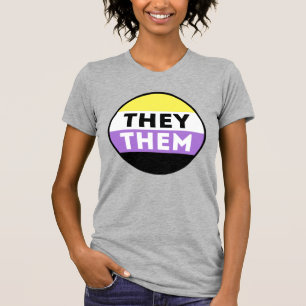 T-shirt Bouton Pronoms Non Binaires - Ils Eux