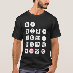 T-shirt Boutons d'ascenseur opérateur mécanique verticale