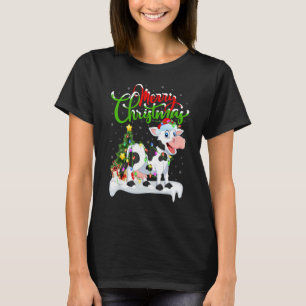 T-shirt Bovins Décorations Noël Santa Bovins Noël