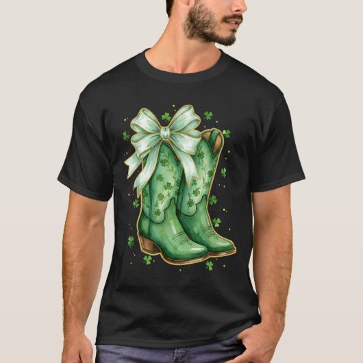 T-shirt Bow d'apparat Saint-Patrick bottes western de cowb (Devant)