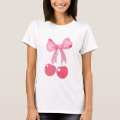 T-shirt Bow et cerises roses, style coquette (Devant)
