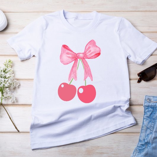 T-shirt Bow et cerises roses, style coquette