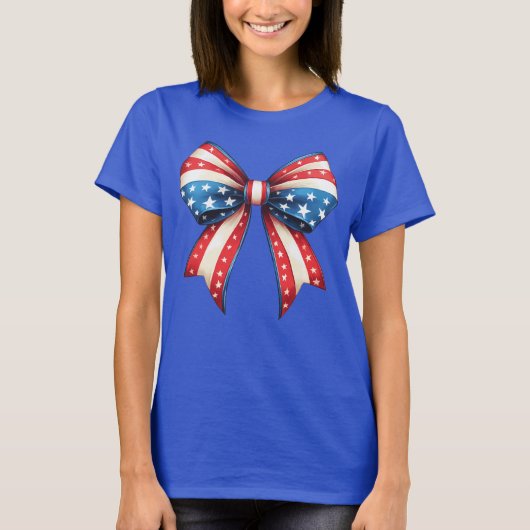 T-shirt Bow Forth Juillet 4 Sumer Flag USA (Devant)