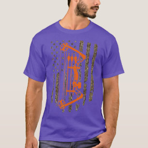 T-shirt Bow Hunting American Flag Hunter Archery Tree Camo