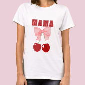 T-shirt Bow rose et cerises rouges, style coquette