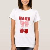 T-shirt Bow rose et cerises rouges, style coquette (Devant)