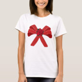 T-shirt BOW ROUGE avec poinsettia (Devant)