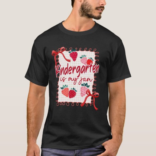 T-shirt Bow Strawberry Kindergarten est mon professeur de (Devant)