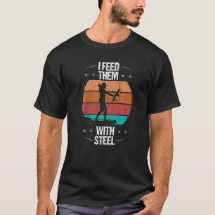 T-shirt Bowfisher Je les nourris avec acier Airboat Fishin