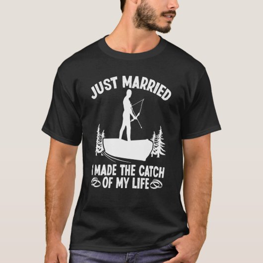 T-shirt Bowfisher Just Married Catch of Life Bowfishing Bo (Devant)