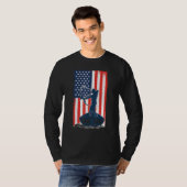 T-shirt BowFishing American Flag Fish Bow Chasse (Devant entier)