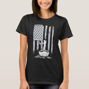 T-shirt BowFishing Vintage Look American Flag Bow Chasse