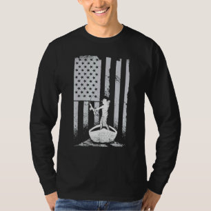 T-shirt BowFishing Vintage Look American Flag Bow Chasse