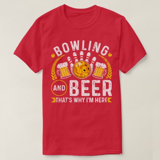 T-shirt Bowler Funny Beer Bowling (Design devant)