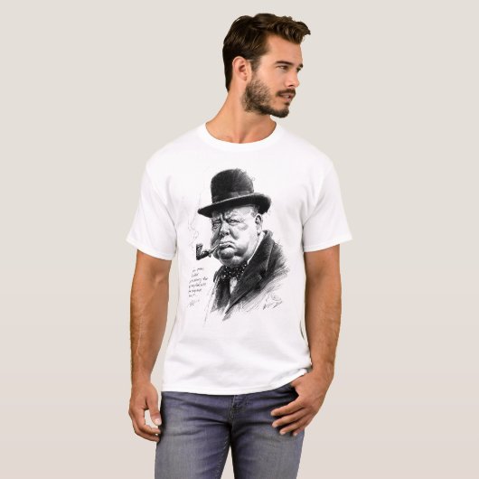 T-shirt Bowler Hat & Pipe – Ink Caricature Portrait (Devant entier)
