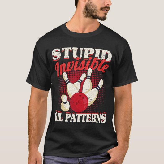 T-shirt Bowler Hommes Femmes Bowling Stupide Pat à huile i (Devant)