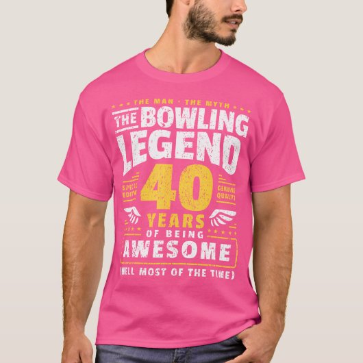 T-shirt Bowling 40E Anniversaire Bowling 40 Ans Bowler (Devant)