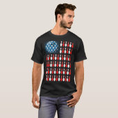 T-shirt Bowling America Flag Bowling Players & Costume (Devant entier)