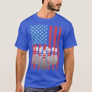 T-shirt Bowling American Flag Patriotic Bowler 1