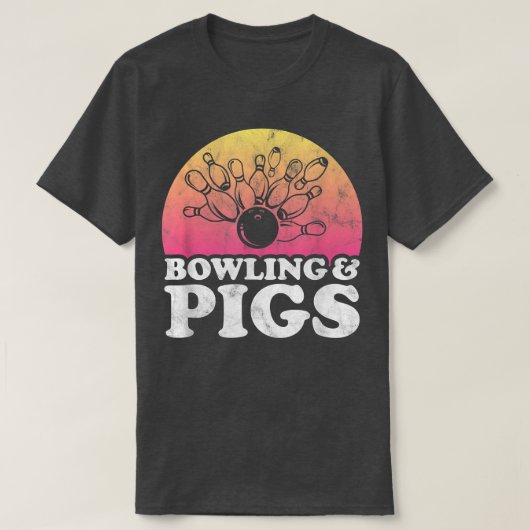 T-shirt Bowling and Pigs or Pig (Design devant)