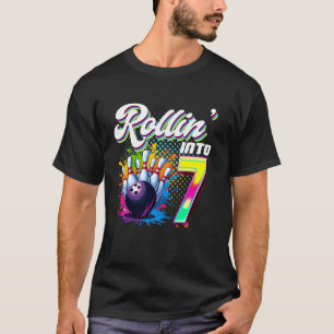 T-shirt Bowling Anniversaire Rollin Into 7 Partie 7e Anniv
