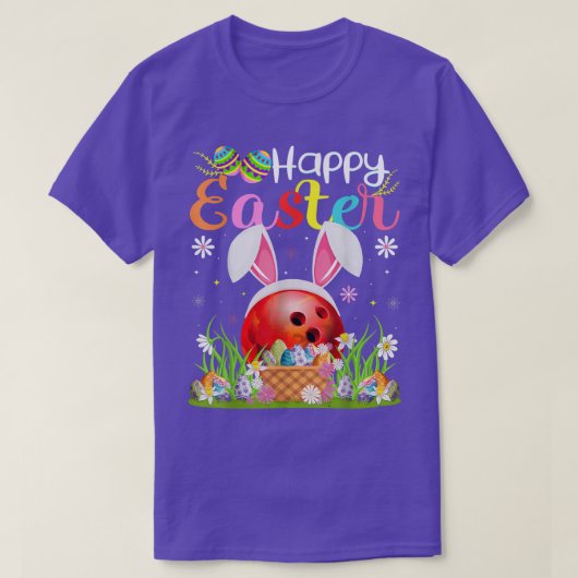 T-shirt Bowling Ball Bunny Oeuf Hung Drôle Bowling Ball Ha (Design devant)