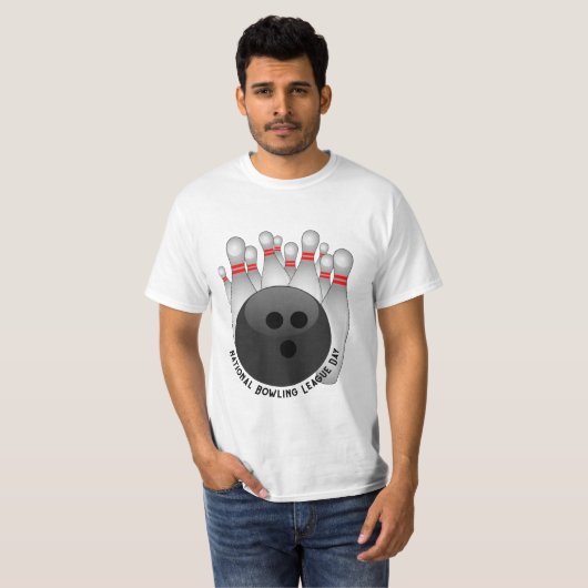 T-shirt Bowling Ball et Bowling Pins (Devant entier)