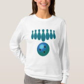 T-shirt Bowling Ball et Pins Sports amusants (Devant)