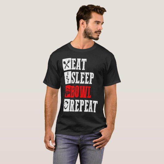 T-shirt Bowling Ball Pin Bowler Strike Bowling Fanatic Bow (Devant entier)