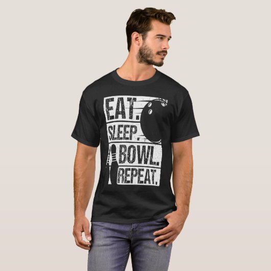 T-shirt Bowling Ball Pin Bowler Strike Bowling Fanatic Bow (Devant entier)