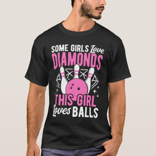T-shirt Bowling Ball Pin Bowler Strike Bowling Girls Bowli (Devant)