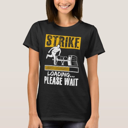 T-shirt Bowling Ball Pin Bowler Strike Team Bowling Alley  (Devant)