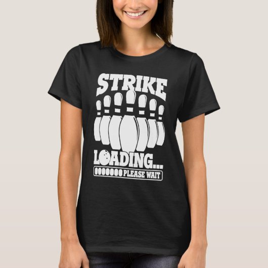 T-shirt Bowling Ball Pin Bowler Strike Team Bowling Alley  (Devant)