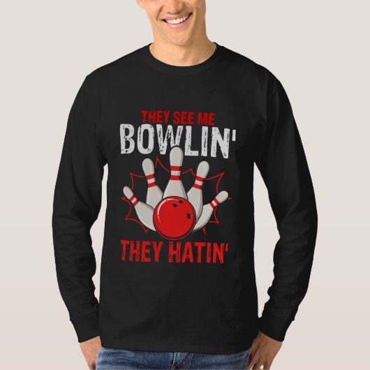 T-shirt Bowling Ball Pin Bowler Strike Team Bowling Alley (Devant)