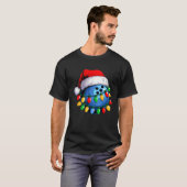 T-shirt Bowling Ball Santa Hat Christmas Bowling Xmas Ligh (Devant entier)