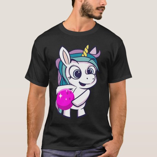 T-shirt Bowling Ball Unicorn Bowling Team Strike Bowler Bo (Devant)