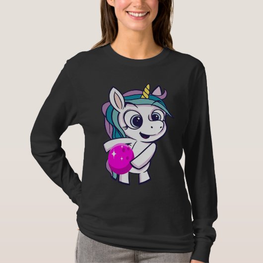 T-shirt Bowling Ball Unicorn Bowling Team Strike Bowler Bo (Devant)
