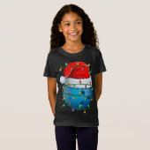 T-Shirt Bowling Ball Xmas Éclairage Santa Hat Bowling Ball (Devant entier)