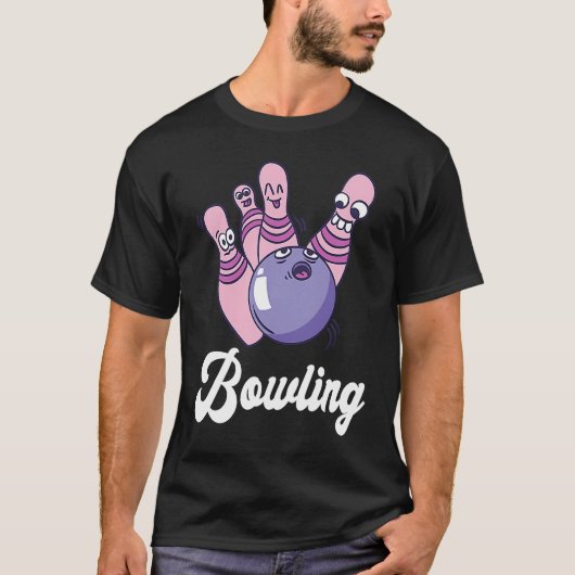 T-shirt Bowling Bowler Funny Bowling Bowling Pin Strike Bo (Devant)