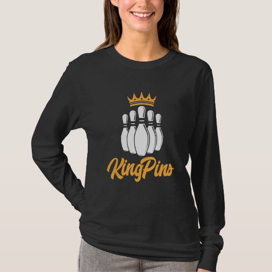 T-shirt Bowling Bowler King Pins 1 (Devant)