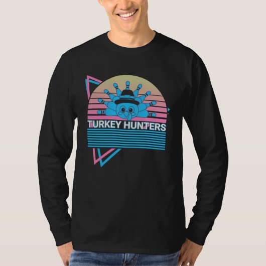 T-shirt Bowling Bowler Retro Turkey Hunters (Devant)