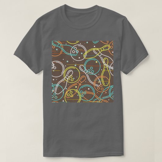 T-shirt Bowling Bowling arrière - plan sans soudure avec d (Design devant)