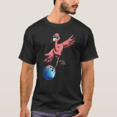 T-shirt Bowling Bowling Bowling Bowler Bowler Flamant rose (Devant)