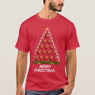 T-shirt Bowling Christmasree Joyeux garçon de Noël